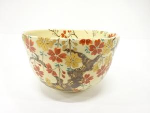 京焼　宮地英香造　金彩色絵　桜　茶碗